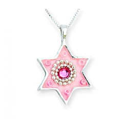Collier étoile de David rose avec cristaux... | Colliers par Esther Shahaf