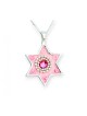 Pink Star of David Necklace with Cryst... | Necklaces by Esther Shahaf