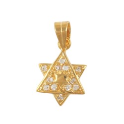 Gold Filled Cubic Zirconium 2 Star of Dav... | Jewish Gift from Israel