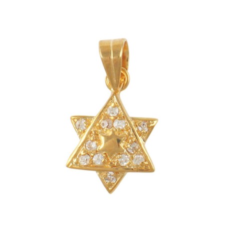 Gold Filled Cubic Zirconium 2 Star of Dav... | Jewish Gift from Israel