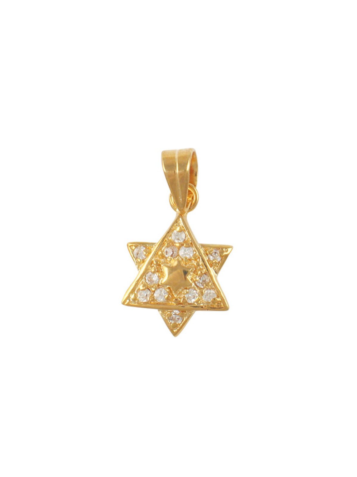 Gold Filled Cubic Zirconium 2 Star of Dav... | Jewish Gift from Israel