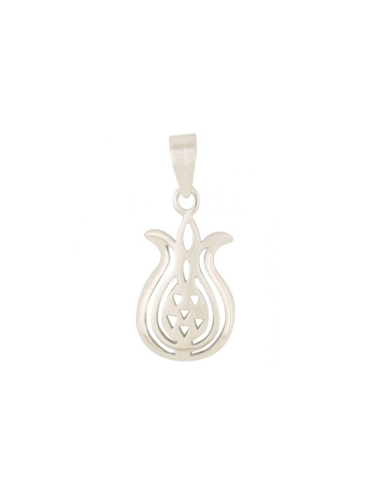 Pendentif grenade avec découpes de graines %96 rhodium... | Pendentif juif