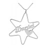 Silver Cursive English Name Necklace Star of... | Personalized Jewelry