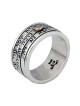 HaAri Silver Three Band Spinner Mans Ring with C... | Kabbalah Jewelry