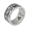 HaAri Silver Three Band Spinner Mans Ring with C... | Kabbalah Jewelry