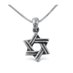 Étoile de David avec motif de ligne de coupe en argent sterling 925... | AJDesign