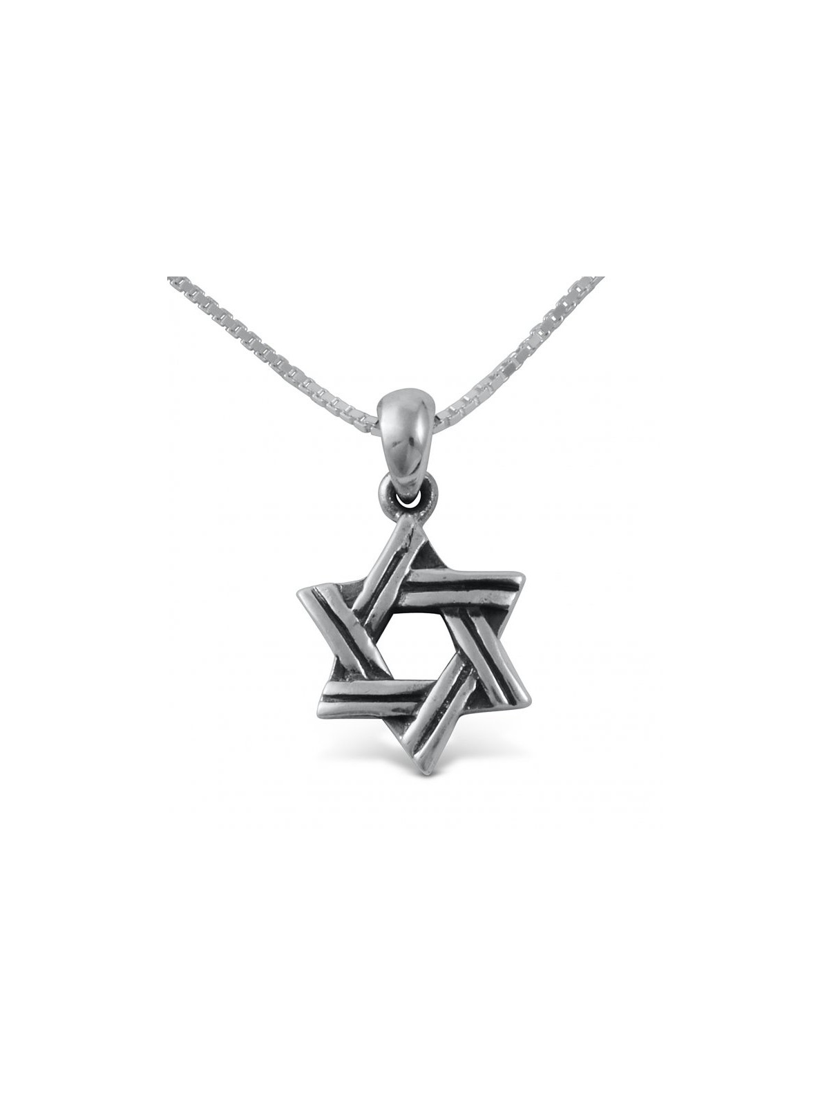 מגן דוד בעיצוב קו חתך 925 כסף סטרלינג P... | AJDesign