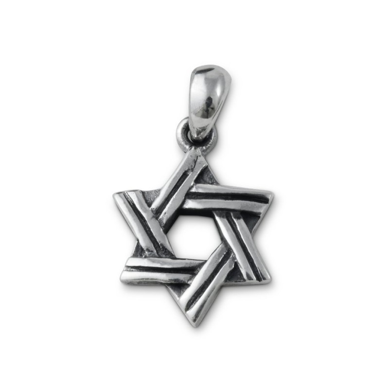 Étoile de David avec motif de ligne de coupe en argent sterling 925... | AJDesign