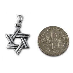Star of David with Cut Line Design 925 Sterling Silver P... | AJDesign