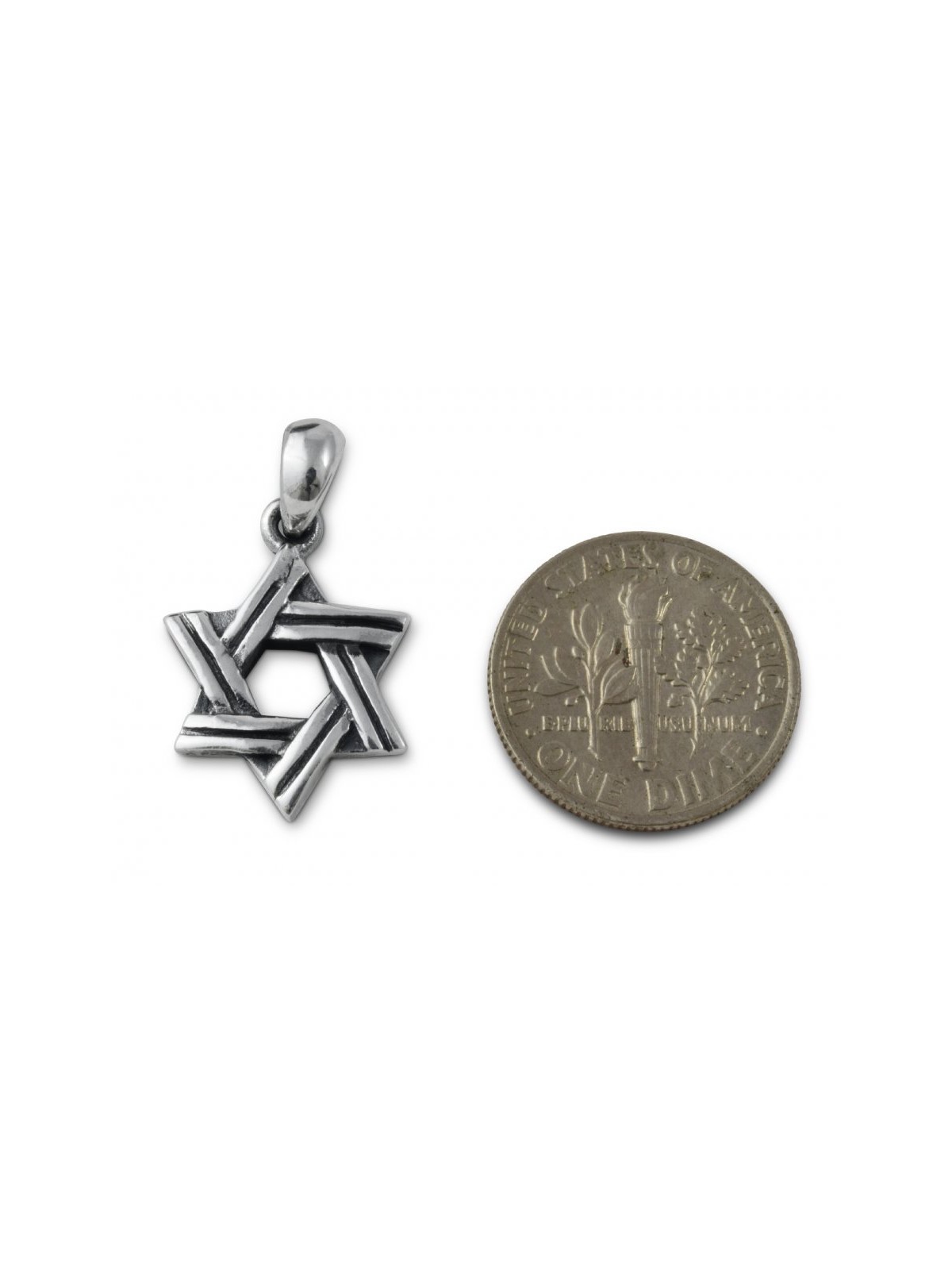 Étoile de David avec motif de ligne de coupe en argent sterling 925... | AJDesign