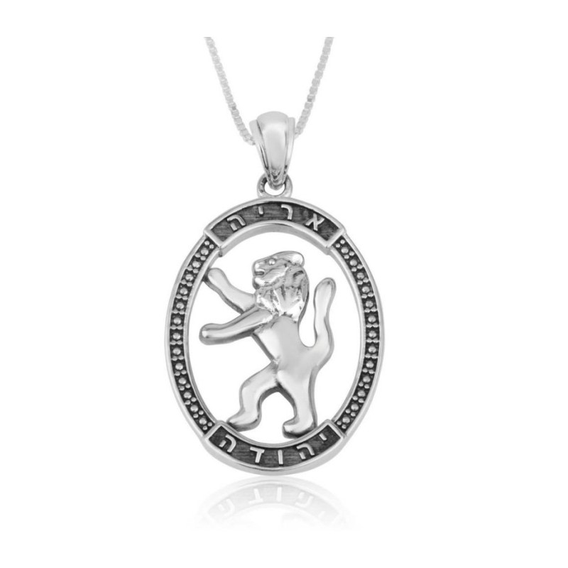 Collier pendentif en argent sterling Lion de Juda en... | Pendentif juif