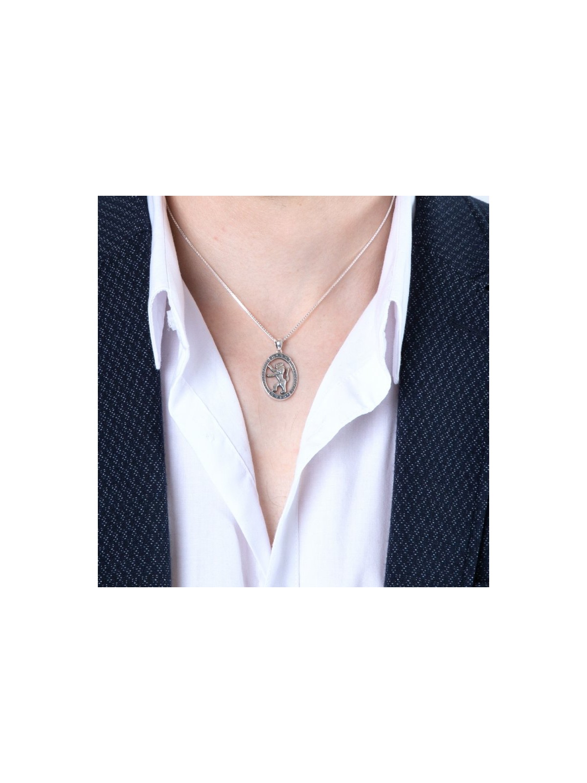 Collier pendentif en argent sterling Lion de Juda en... | Pendentif juif