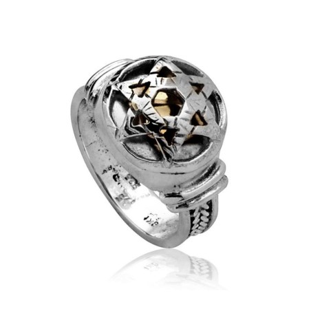 Bague Kabbale en argent sterling Haari avec étoile en argent... | Anneaux juifs