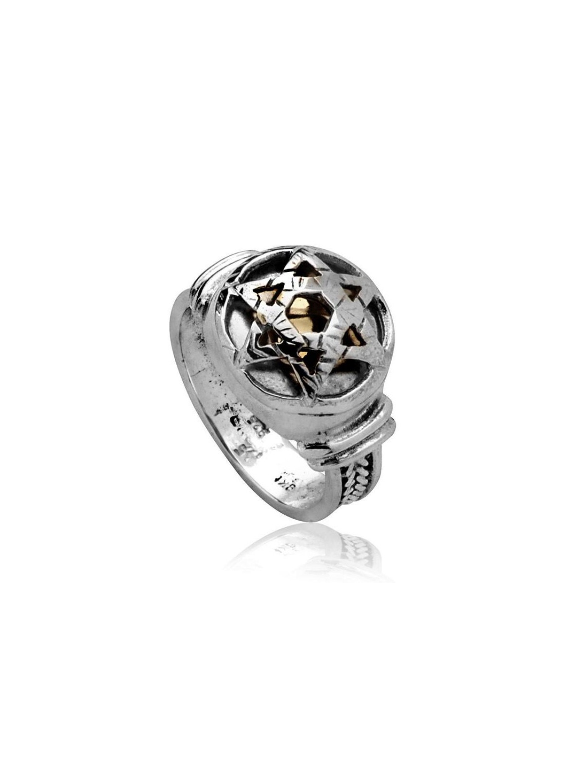 Bague Kabbale en argent sterling Haari avec étoile en argent... | Anneaux juifs