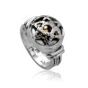 Haari Sterling Silver Kabbalah Ring with Silver Star... | Jewish Rings