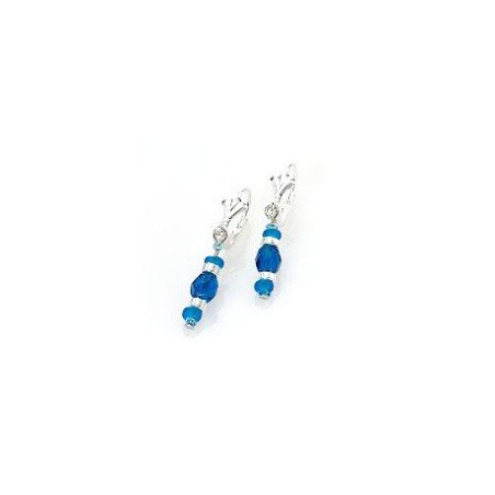 Blue Blossom Crystal Earrings by Edita | Israeli Fashion Jewelry