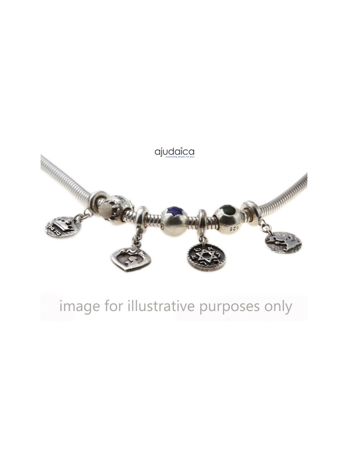 Sterling Silver Chai Bracelet Charm | Judaica Charms