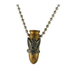 Necklace with Israeli Army Bullet Bronze Pendant Emb... | Israeli Army