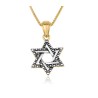 Sterling Silver and 15K Gold Star of Davi... | Jewish Gift from Israel