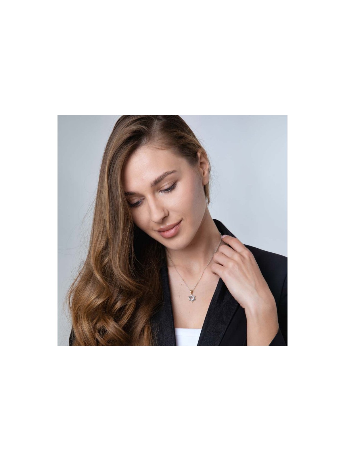 Sterling Silver and 15K Gold Star of Davi... | Jewish Gift from Israel