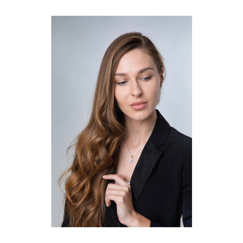 Sterling Silver and 15K Gold Star of Davi... | Jewish Gift from Israel