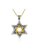 Two Tone Sterling Silver and Gold Plated Star of D... | Jewish Pendant