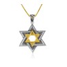 Two Tone Sterling Silver and Gold Plated Star of D... | Jewish Pendant