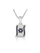 Sterling Silver Necklace and Pendant Blue and Whit... | Jewish Pendant