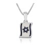 Sterling Silver Necklace and Pendant Blue and Whit... | Jewish Pendant