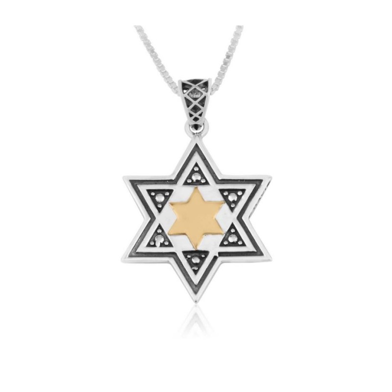 Sterling Silver Star of David Pendant Nec... | Jewish Gift from Israel