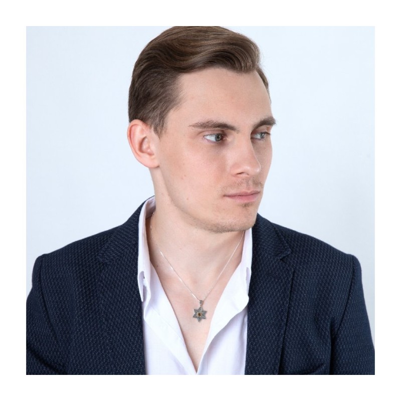 Sterling Silver Star of David Pendant Nec... | Jewish Gift from Israel