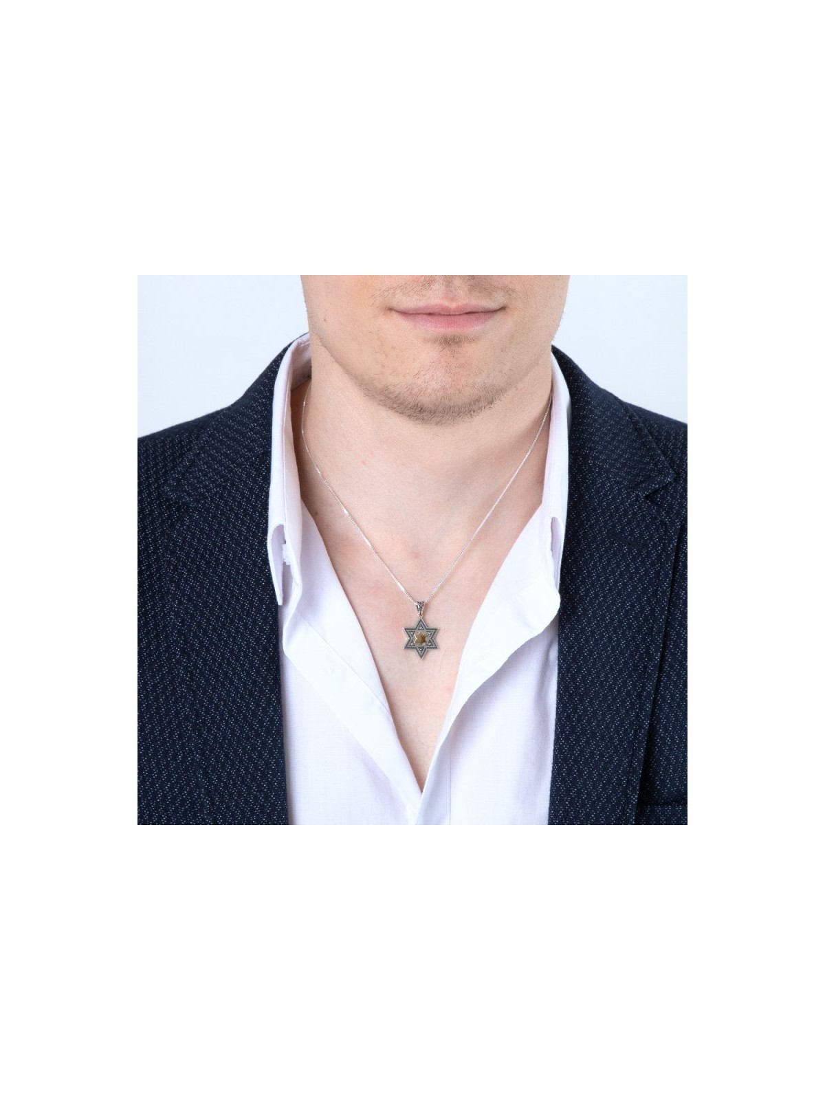 Sterling Silver Star of David Pendant Nec... | Jewish Gift from Israel