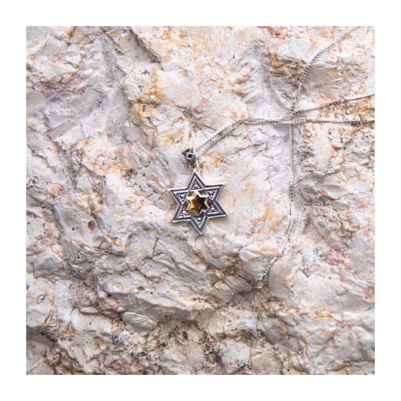Sterling Silver Star of David Pendant Nec... | Jewish Gift from Israel