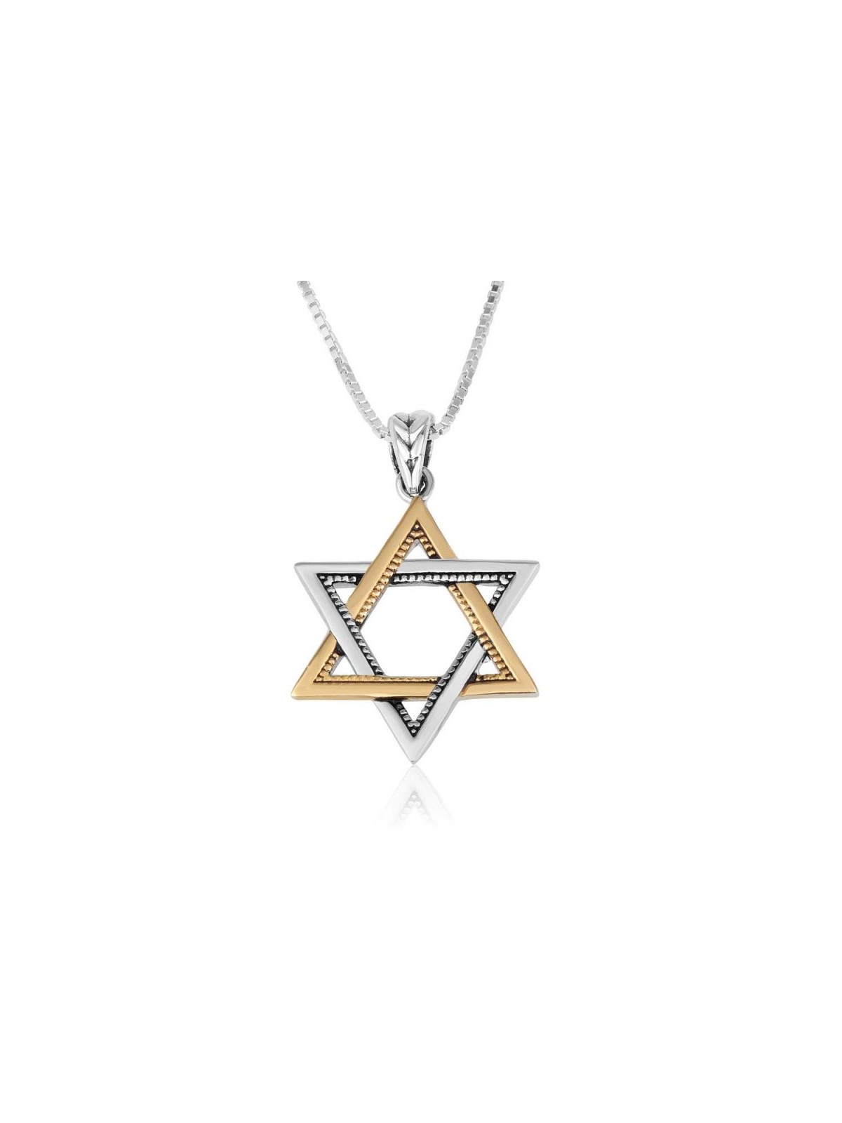 Two Tone Star of David Pendant Sterling S... | Jewish Gift from Israel