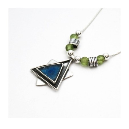 Collier en argent Michal Kirat avec verre romain... | Colliers en verre romain