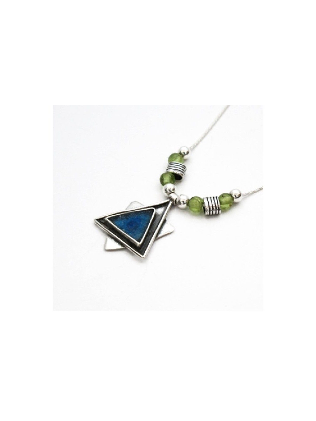 Michal Kirat Silver Necklace with Roman Gla... | Roman Glass Necklaces