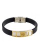 Bracelet en caoutchouc noir avec deux anneaux... | Bracelets - jusqu'à 10 $