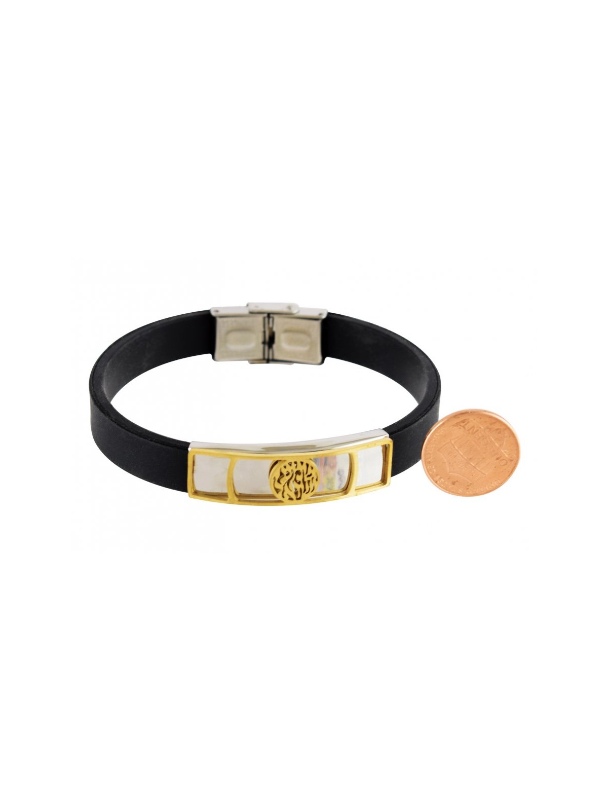 Black Rubber Wristband Bracelet with Two To... | Bracelets - up to $10