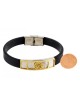 Bracelet en caoutchouc noir avec deux anneaux... | Bracelets - jusqu'à 10 $