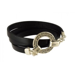 Golan Leather Triple Wrap Men Bracelet Silver Hamsa H... | Men Jewelry