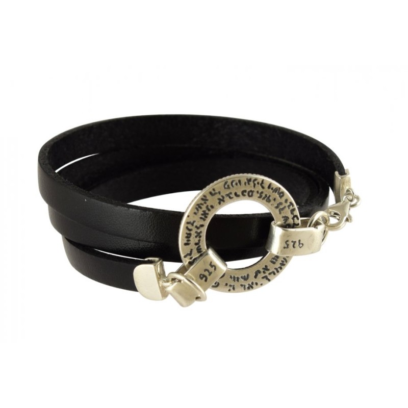 Golan Leather Triple Wrap Men Bracelet Silver Hamsa H... | Men Jewelry