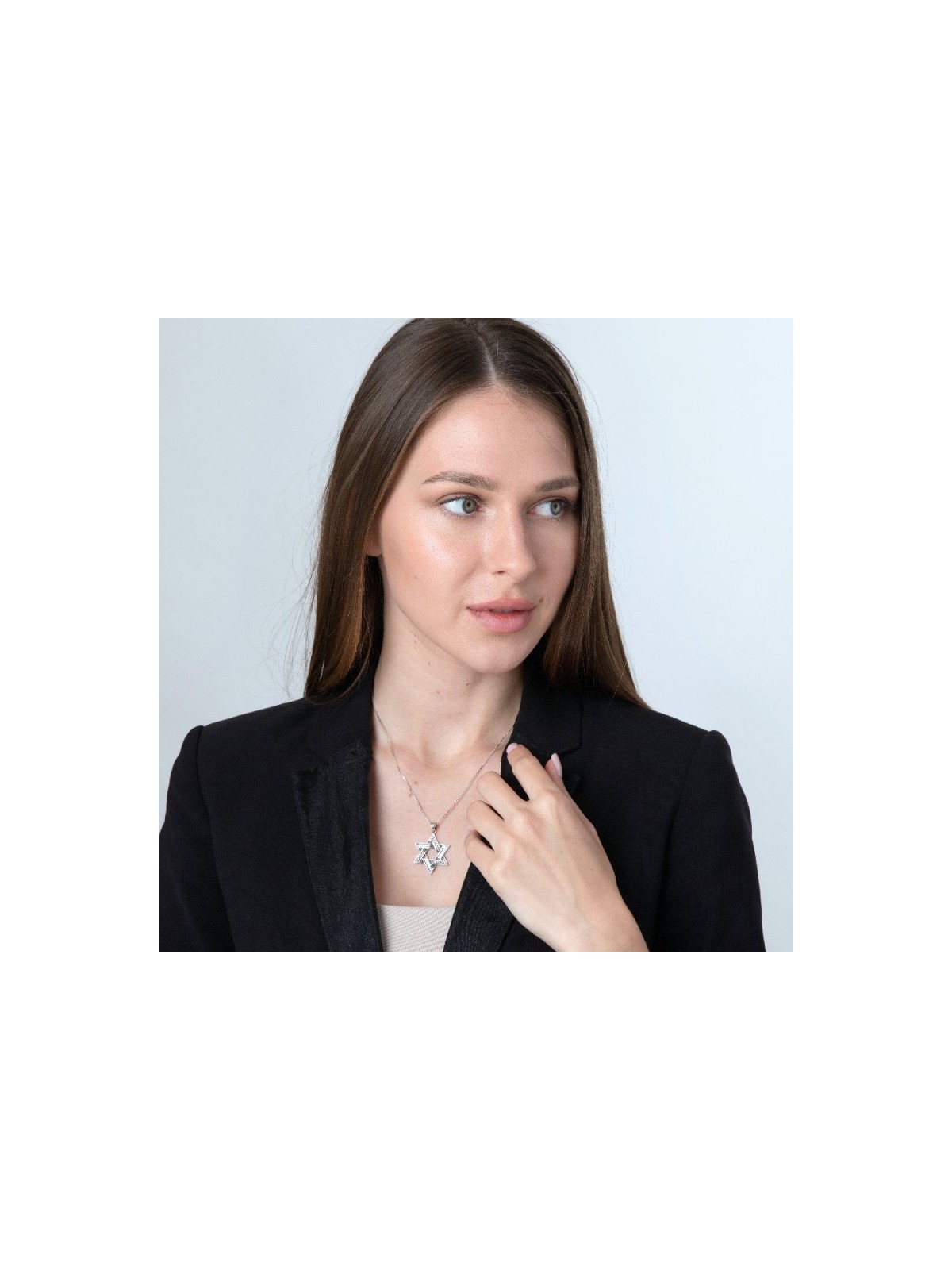 Sterling Silver Necklace Star of David Pe... | Jewish Gift from Israel