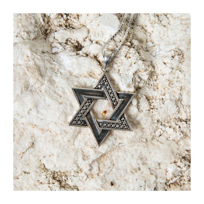 Sterling Silver Necklace Star of David Pe... | Jewish Gift from Israel