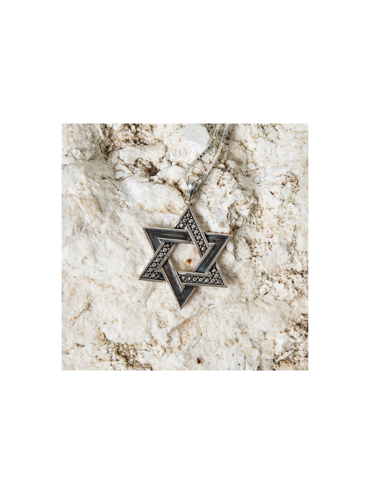 Sterling Silver Necklace Star of David Pe... | Jewish Gift from Israel