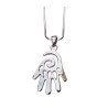 Rhodium Pendant Necklace Open Hand Hamsa Silver | Hamsa Necklace