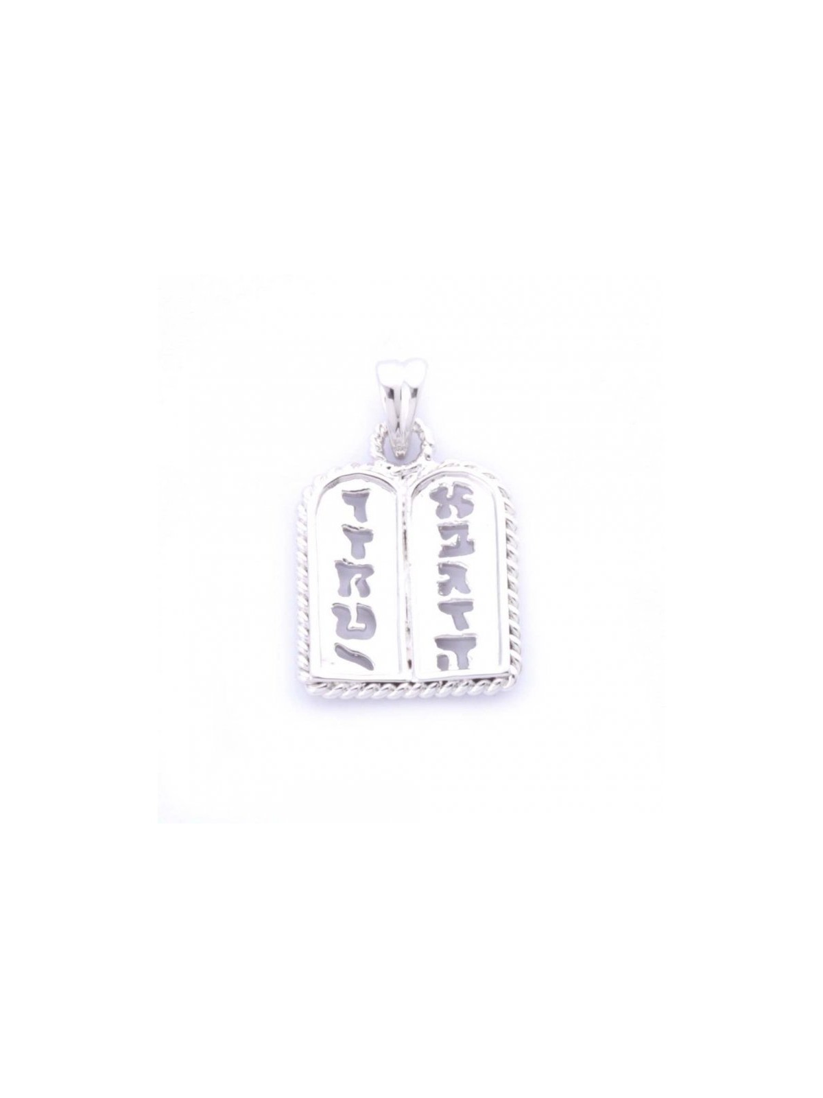 Ten Commandments Tablet Pendant Rhodium Plated Gol... | Jewish Pendant