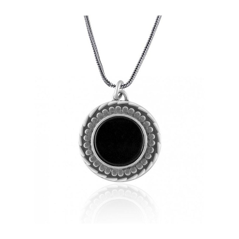 Silver Ana Bekoach Onyx Pendant by Golan ... | Jewish Gift from Israel