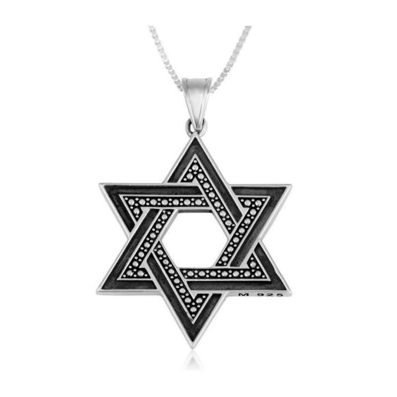 Sterling Silver Pendant Necklace Large St... | Jewish Gift from Israel