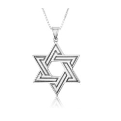 Sterling Silver Pendant Necklace Large St... | Jewish Gift from Israel