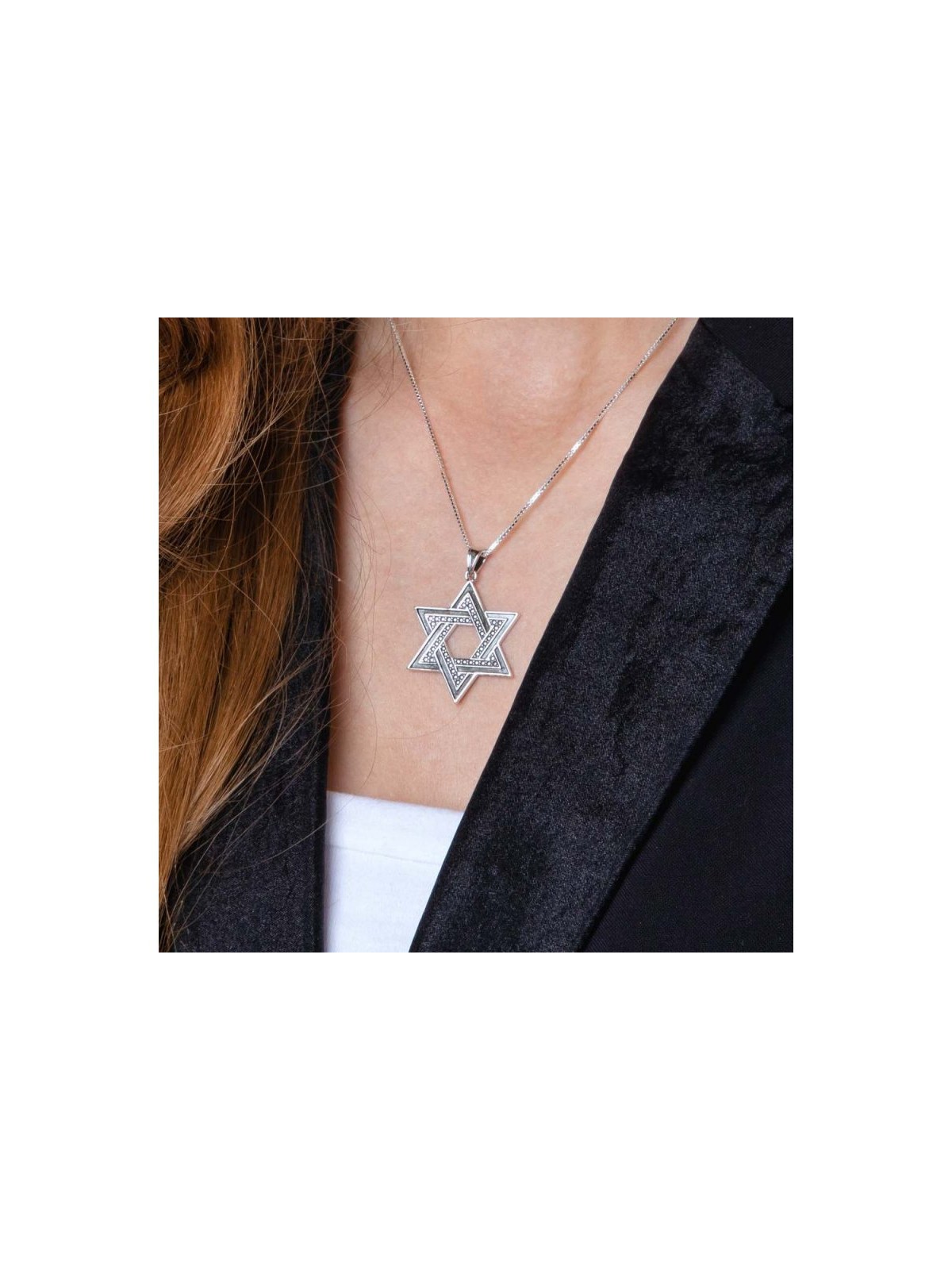 Sterling Silver Pendant Necklace Large St... | Jewish Gift from Israel